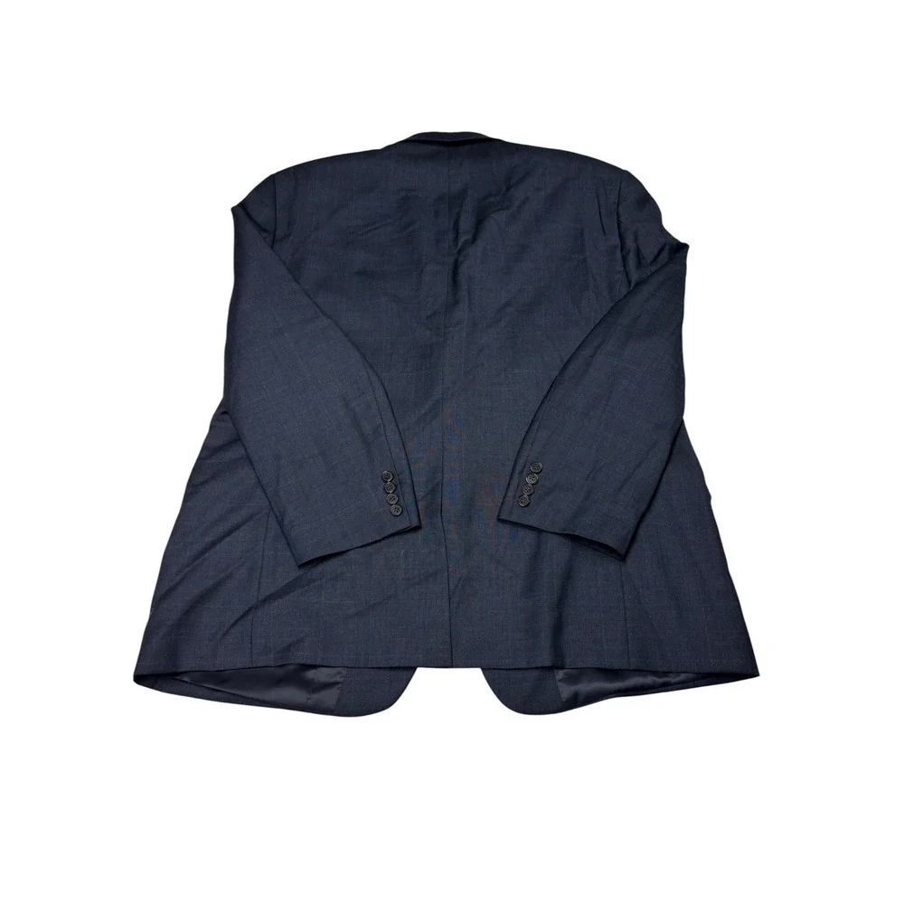 Lauren Ralph Lauren Mens 48R Wool Suit‎ Jacket Navy Blue Windowpane Blazer